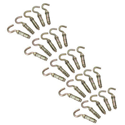 8mm Open Hook Eye Bolts Rawl Shield Wall Anchor Expansion Brick Stone 30 Pack Price Comparisons | Compare The Build