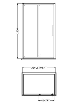 8mm Toughened Safety Glass Single Sliding Shower Door
