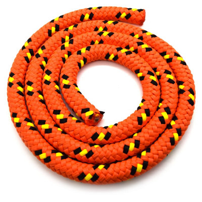 8mm x 100 metres / 328 ft of Orange & Black Polypropylene Rope, Solid ...