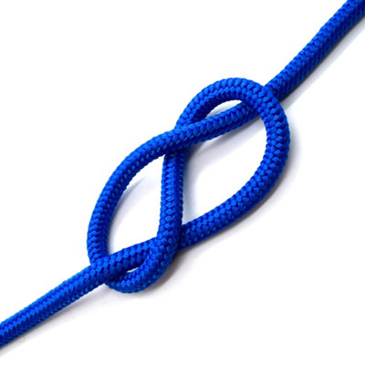 8mm x 20 metres / 65.6 ft of Blue Polypropylene Rope, Solid Braided Poly Rope Cord Twine for Boating, Yachting, Camping