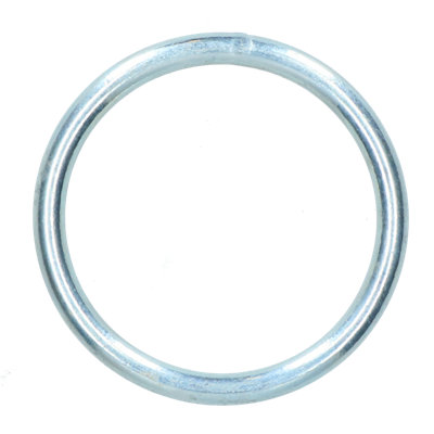 8mm x 75mm Steel Round O Rings Welded Zinc Plated 4 Pack DK34