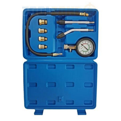 8PC AUTOMOTIVE PETROL ENGINE COMPRESSION TESTER KIT VALVE TIMING CYLINDER AU343