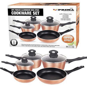 8pc Forged Cookware Set Pot Kitchen Saucepan Frying Pan Cooking Lid Non Stick