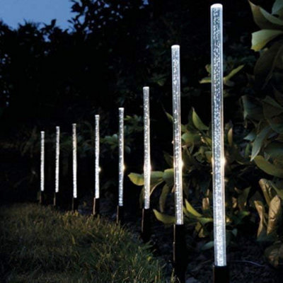 8pc LED Solar Lights Outdoor Garden Crystal Bubble Solar Power Rechargeable Garden Lights