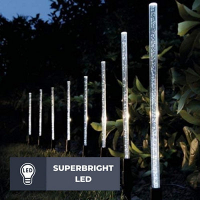 8pc LED Solar Lights Outdoor Garden Crystal Bubble Solar Power Rechargeable Garden Lights