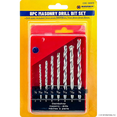 8Pc Masonry Drill Bit Set Power Tool Accessory Kit Drilling Adapters ...