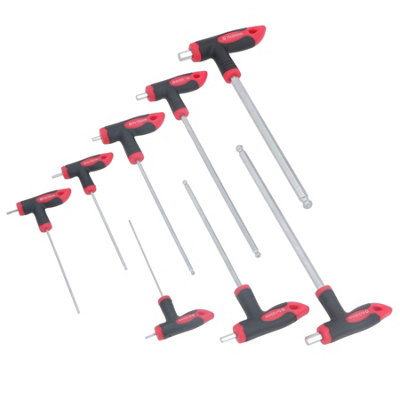 8pc Metric MM Hex Allen Key T Bar Handle Set with Ball Ends Ended 2mm ...