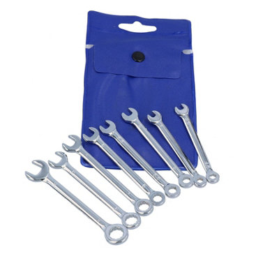 8pc Mini Metric MM Stubby Combination Spanners Wrenches 4mm 9mm