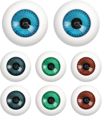 8pc Realistic Half Round Hollow Back Fake Eyes Eyeballs, DIY Halloween ...