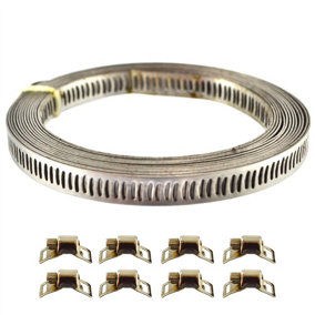 8pc Stainless Steel Hose Clip Clamps Jubilee Type Pipe ANY SIZE 3m Long
