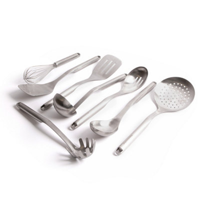 8pc Stainless Steel Utensil Set with Slotted Spoon, Turner, Cooking