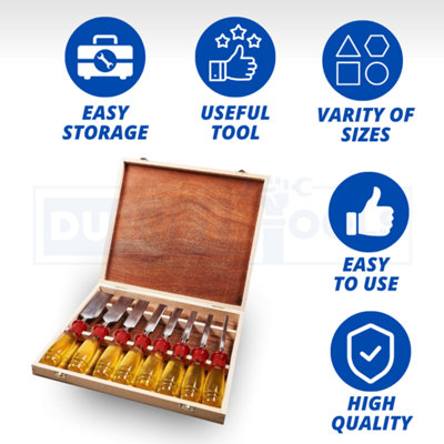 8pc Wood Chisel Set Hardened Blade Storage Case High Quality DIY Tool Set Polish
