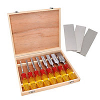 8pc Wood Chisels Woodworking Set 1/4in  1 1/2in 3pc Diamond Whetstones