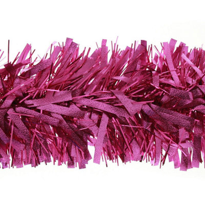 8Pcs Hot Pink Tinsel Tree Decoration 1.8m