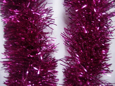 8Pcs Hot Pink Tinsel Tree Decoration 1.8m