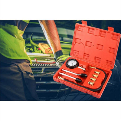 8PCS PETROL ENGINE COMPRESSION TESTER KIT FOR CARS & MOTORCYCLES