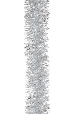 8Pcs Silver Tinsel Tree Decoration 1.8m