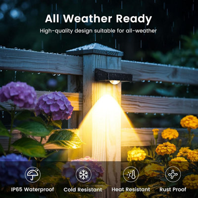 8PCS Solar Fence Lights Outdoor, 10 Color Solar Light Waterproof, Dusk ...