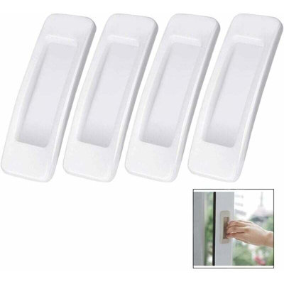 8pcs, White Adhesive Sliding Door Handles, No Holes, Window Handles ...