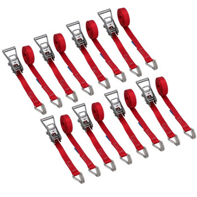 8pk Ratchet Strap Stainless Steel Boat Trailer 3.7m 25mm Marine Grade Claw Hook