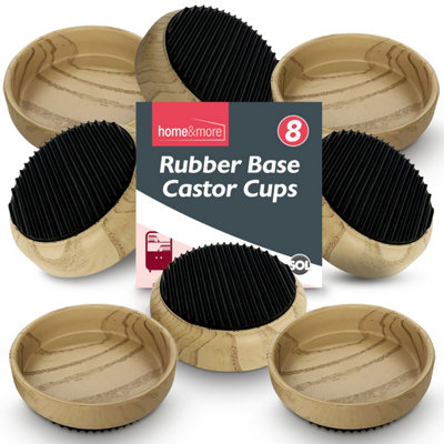 8pk Rubber Base Castor Cups for Wooden Floors and Carpets, Wooden Furniture Castor Cups Non-Slip, Caster Cups to Protect Wooden Fl