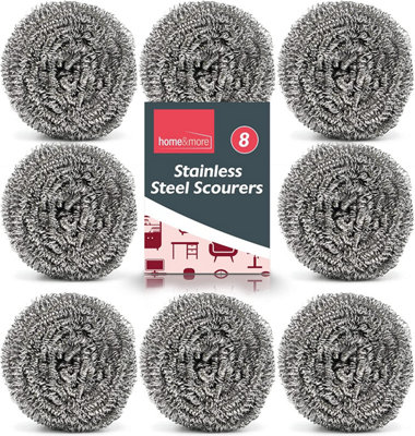 8pk Stainless Steel Scourer Metal Scourer for Heavy Duty Cleaning 6x6cm Thick Strong Wire Scourer