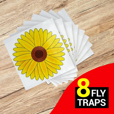 8pk Sunflower Fly Stickers for Windows - Fly Traps Indoor for Home Use ...