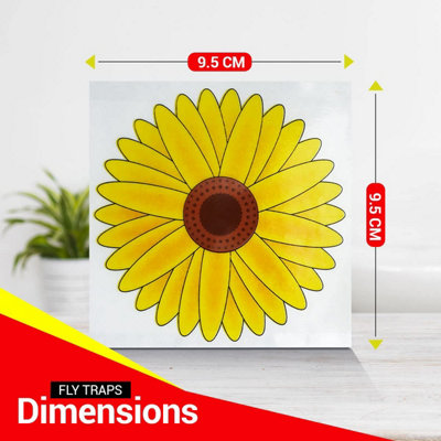 8pk Sunflower Fly Stickers for Windows Fly Traps Indoor for Home Use Window Fly Stickers Fly Catcher Indoor Fly Trap Indoor