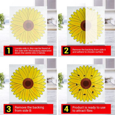 8pk Sunflower Fly Stickers for Windows - Fly Traps Indoor for Home Use - Window  Fly Stickers - Fly Catcher Indoor, Fly Trap Indoor