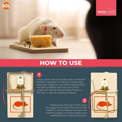 8pk Wooden Mouse Traps for Indoors - Durable Reusable Snap Traps - Mice Trap for Indoors - Mouse Trap - Mice Traps Mouse-Trap