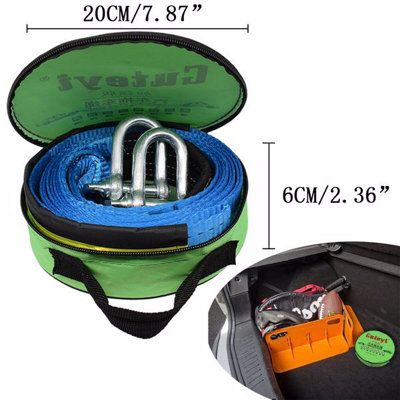 8T 16' 5M Tow Rope Heavy Duty Towing Pull Strap Road Recovery Two ...