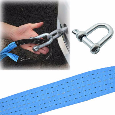 8T 16' 5M Tow Rope Heavy Duty Towing Pull Strap Road Recovery Two ...