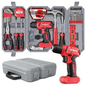 8V Pink Cordless Electric Power Screwdriver & Drill Bits Set-With Battery 57pc