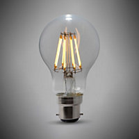 8w B22 GLS LED Light Bulb 4100K Standard Straight Filament Dimmable - SE Home