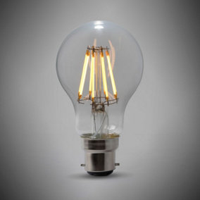 8w B22 GLS LED Light Bulb 4100K Standard Straight Filament Dimmable - SE Home