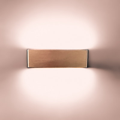 8W LED Up and Down Wall Light, Brushed Bronze Finish Warm White (Non-Dimmable)