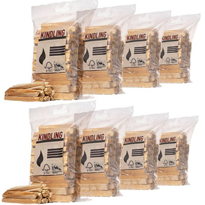 8x Pack (3kg) Kindling Hot Wood for Kiln Dried Fire Twig Logs 24kg for Stoves, Log Burners & Fireplaces, BBQ Firelighter & Camping