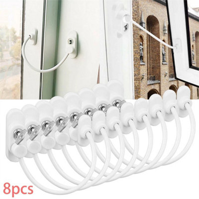 8x UPVC Window Restrictor Safety Cable Lock Wire kids Child Security ...
