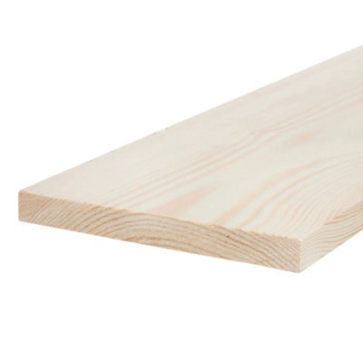 8x1 Inch Spruce Planed Timber  (L)1200mm (W)194 (H)21mm Pack of 2