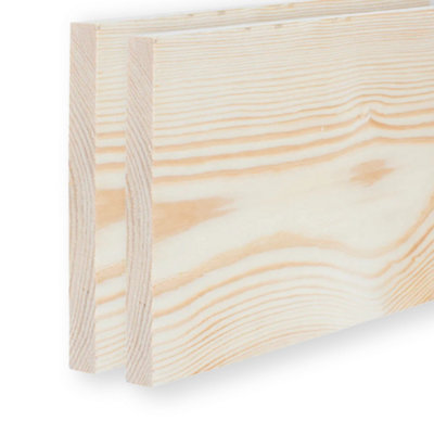 8x1 Inch Spruce Planed Timber  (L)900mm (W)194 (H)21mm Pack of 2