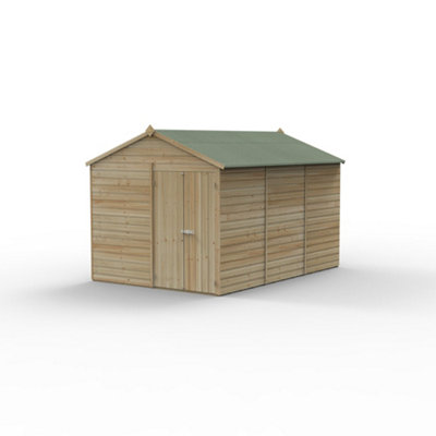 8x12 Apex Shed Beckwood Shed 25yr Guarantee Shiplap Pressure Treated - No Windows - Double Door