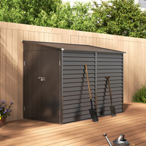 8x4 ft Garden Storage Shed with Single Lockable Door Outdoor Metal Sheds Storage House for Backyard Patio