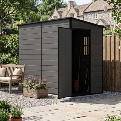 8x4 ft Outdoor Garden Tool Storage Shed with Pent Roof