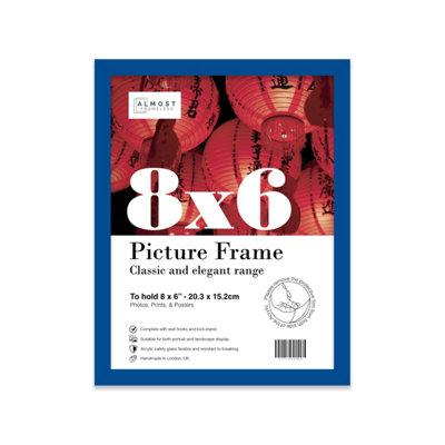 8x6 Blue Picture Frame (15.2 x 20.3cm) Poster, Photo, Artwork, Gallery Wall or Print