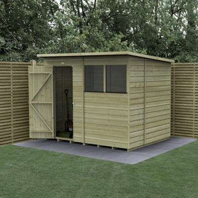 8x6 Pent Shed Beckwood Shed 25yr Guarantee Shiplap Pressure Treated - 2 Windows