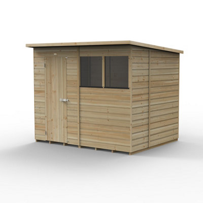 8x6 Pent Shed Beckwood Shed 25yr Guarantee Shiplap Pressure Treated - 2 Windows