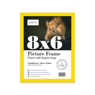 8x6 Yellow Picture Frame (15.2 x 20.3cm) Poster, Photo, Artwork, Gallery Wall or Print