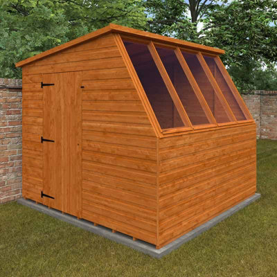 8x8 Jewel Potting Shed 12mm Shed - L235 x W235 x H217 cm - Solid Wood/Softwood/Pine - Burnt Orange