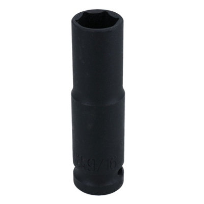 9/16in Double Deep Impact Imperial SAE Socket 1/2in Drive 6 Sided Single Hex