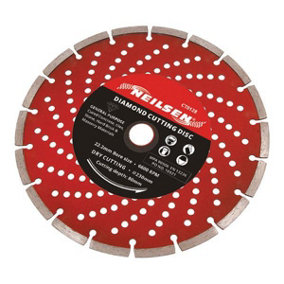9" 230mm Diamond Cutting Disc Blade Silent Cut 22.2mm Centre (Neilsen CT0128)